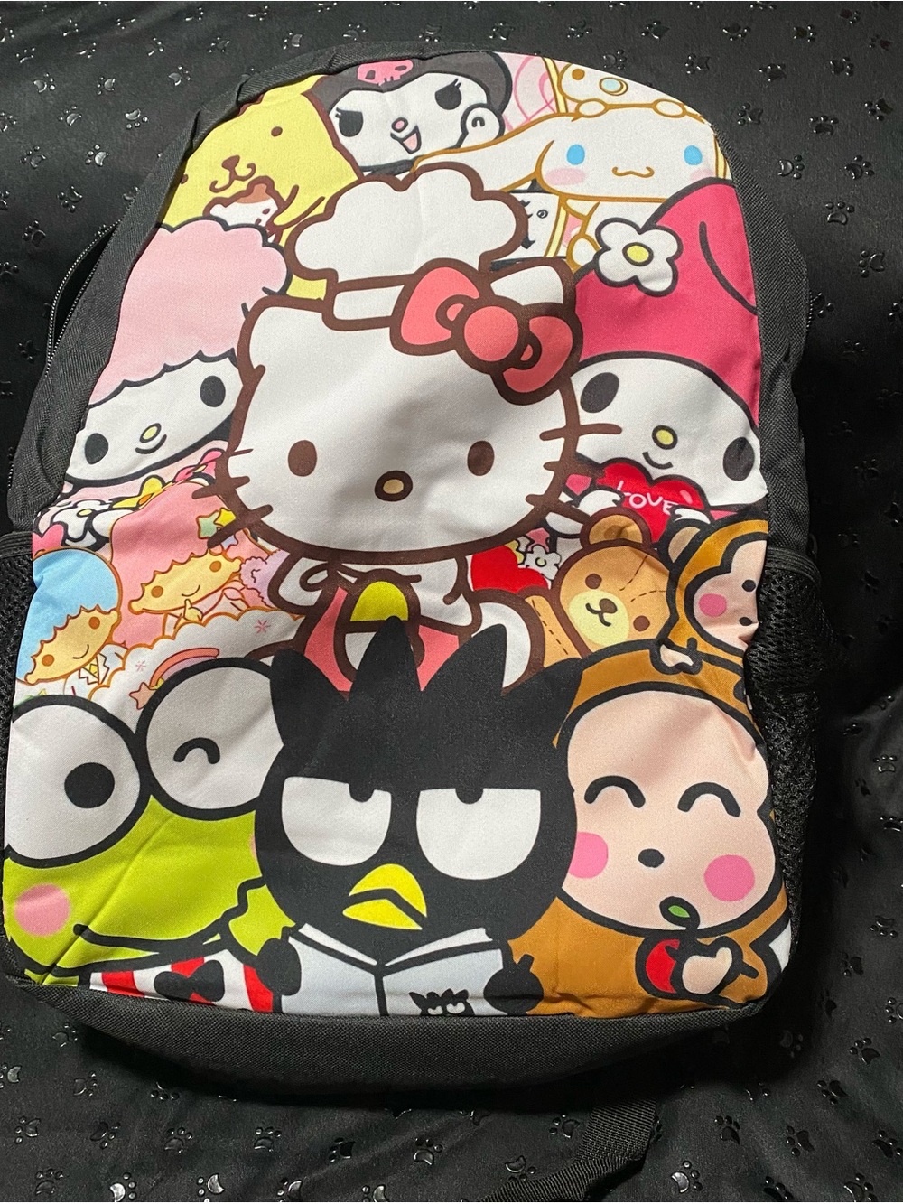 Hello Kitty Multicolor Character Kids Backpack - Pink, Black, White, Yellow, Red